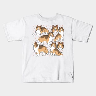 Rough collie illustration Kids T-Shirt